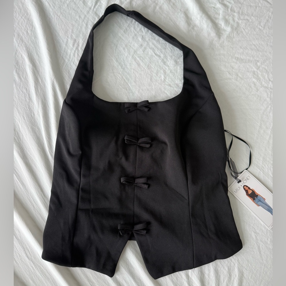 Milk & Honey Black Sleeveless Halter